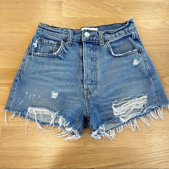 Reformation Dixie High Rise Jean Shorts - Picture 1 of 9